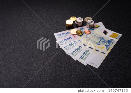 Argentina paper money, peso in various denominations. Argentine money 140747153