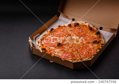 Italian pizza margherita with cheese, tomatoes, and tomato sauce, fast food. Pizza margherita Italian pizza margherita with cheese, tomatoes, and tomato sauce, fast food. Pizza margherita 140747598