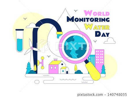 World Water Monitoring Day Vector Illustration Featuring Water Quality, Environmental Conservation, Sustainable Resources, and Clean Water Protection World Water Monitoring Day Vector Illustration Featuring Water Quality, Environmental Conservation, Sustainable Resources, and Clean Water Protection 140748035