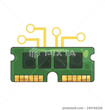 Illustration of RAM Chip Illustration of RAM Chip 140748100