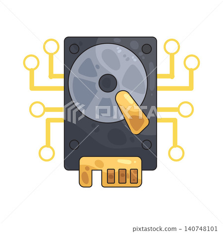Illustration of Hard Drive Illustration of Hard Drive 140748101