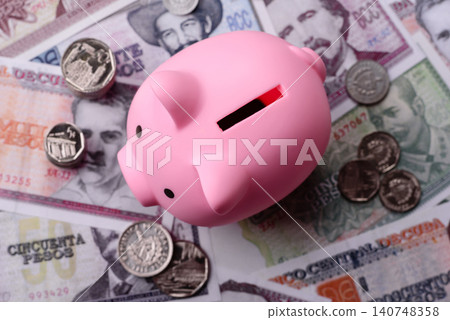 A piggy bank as a concept for storing, accumulating, and saving financial resources. A piggy bank A piggy bank as a concept for storing, accumulating, and saving financial resources. A piggy bank 140748358