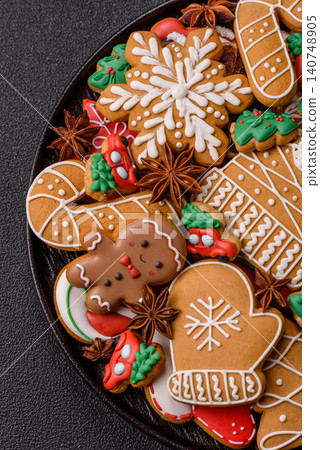 Christmas gingerbread, sweets and cookies for the festive table. Christmas gingerbread Christmas gingerbread, sweets and cookies for the festive table. Christmas gingerbread 140748905