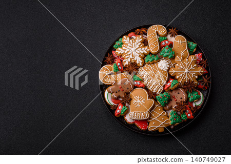 Christmas gingerbread, sweets and cookies for the festive table. Christmas gingerbread Christmas gingerbread, sweets and cookies for the festive table. Christmas gingerbread 140749027