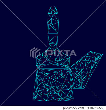 Paint brush low poly triangulation triangulated polygonal electric cyan blue vibrant aqua neon color vector illustration image outline contour line Paint brush low poly triangulation triangulated polygonal electric cyan blue vibrant aqua neon color vector illustration image outline contour line 140749222