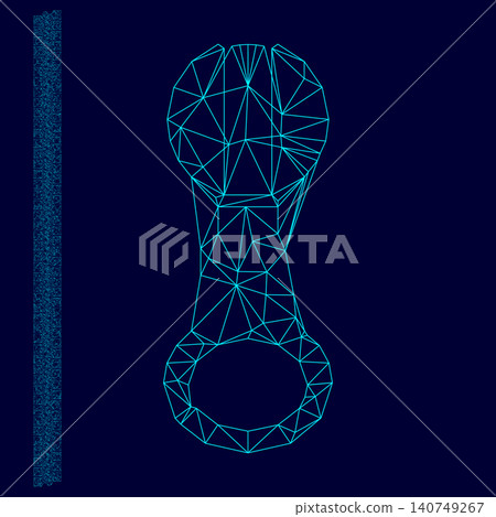Zipper low poly triangulation triangulated polygonal electric cyan blue vibrant aqua neon color vector illustration image outline contour line Zipper low poly triangulation triangulated polygonal electric cyan blue vibrant aqua neon color vector illustration image outline contour line 140749267