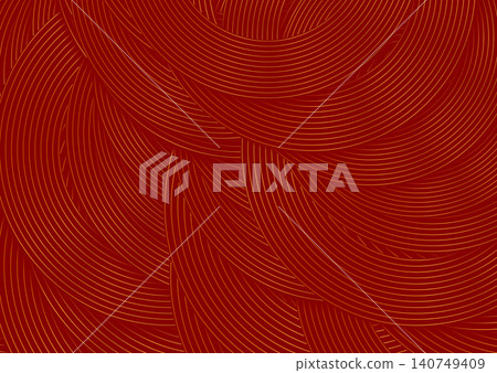 Red geometric abstract background with golden linear circles Red geometric abstract background with golden linear circles 140749409
