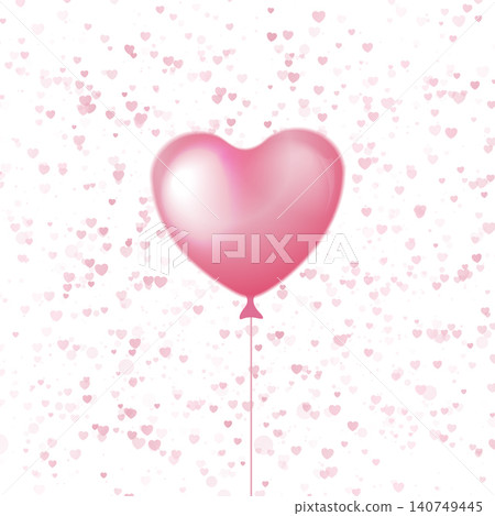 Pink heart shaped balloon with small cute hearts on white background Pink heart shaped balloon with small cute hearts on white background 140749445