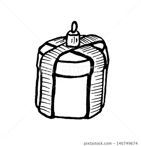 Hand drawn black line art gift box toy for Christmas tree decoration on isolated background, perfect for New Year decorations, cards, stickers, packaging, gifts and banners. Hand drawn black line art gift box toy for Christmas tree decoration on isolated background, perfect for New Year decorations, cards, stickers, packaging, gifts and banners. 140749674