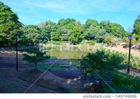 真澄兒童公園、公園池塘、龜山城遺址、龜山市 真澄兒童公園、公園池塘、龜山城遺址、龜山市 140749806