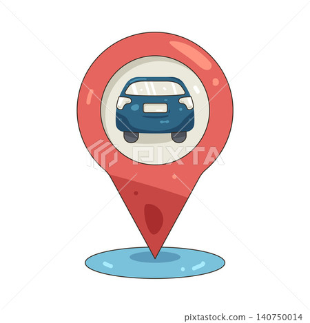 Illustration of car location pin Illustration of car location pin 140750014