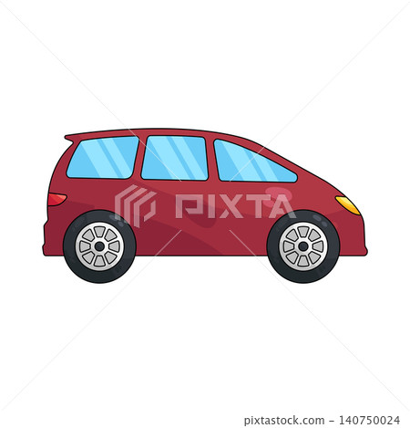 Illustration of red minivan Illustration of red minivan 140750024