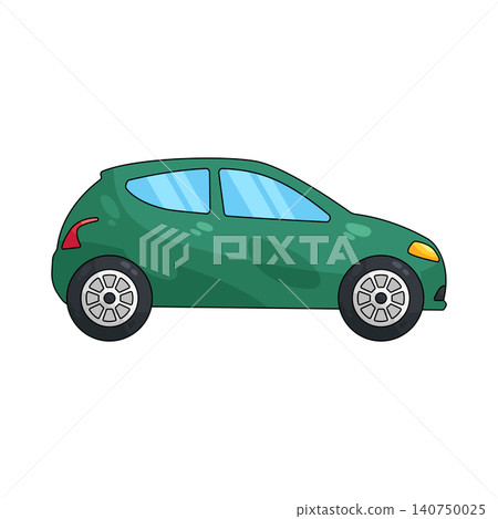 Illustration of green hatchback car Illustration of green hatchback car 140750025