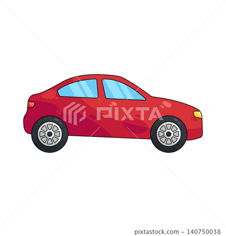 Illustration of red sedan car Illustration of red sedan car 140750038