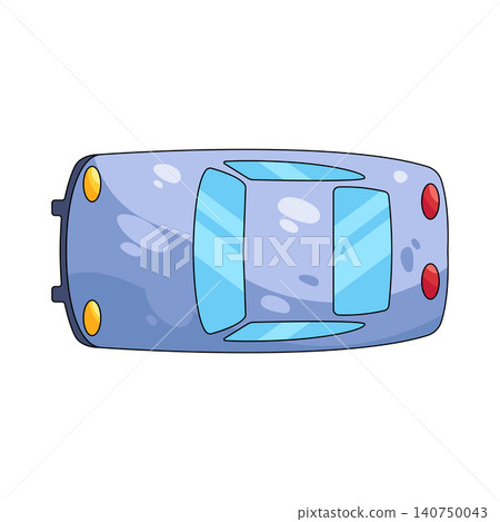 Illustration of top view of a car 140750043