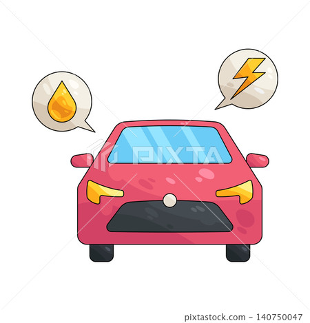 Illustration of hybrid car Illustration of hybrid car 140750047