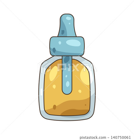 Illustration of serum bottle with yellow liquid Illustration of serum bottle with yellow liquid 140750061