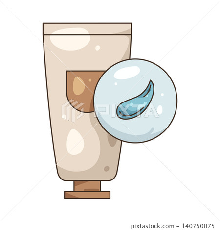Illustration of skincare cream tube Illustration of skincare cream tube 140750075