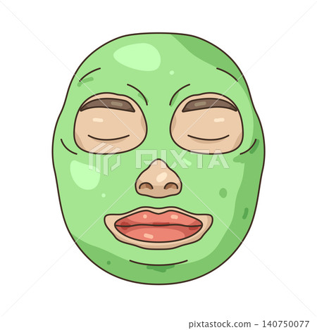 Illustration of face with a green mask 140750077
