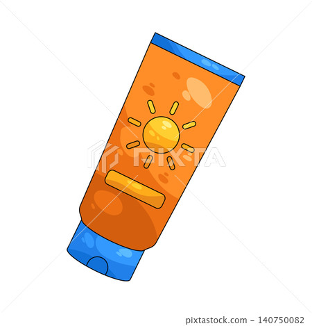 Illustration of sunscreen tube Illustration of sunscreen tube 140750082