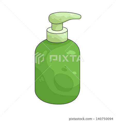 Illustration of green lotion bottle Illustration of green lotion bottle 140750094
