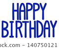HAPPY BIRTHDAY text, simple (blue) 140750121