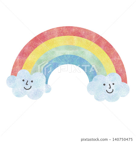 水彩風格的彩虹和雲朵插圖 水彩風格的彩虹和雲朵插圖 140750475