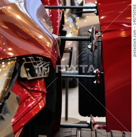 Exquisite craftsmanship and refined materials showcase upscale automotive environment Exquisite craftsmanship and refined materials showcase upscale automotive environment 140750568