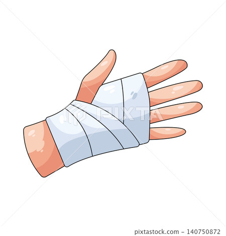 Illustration of bandaged hand 140750872