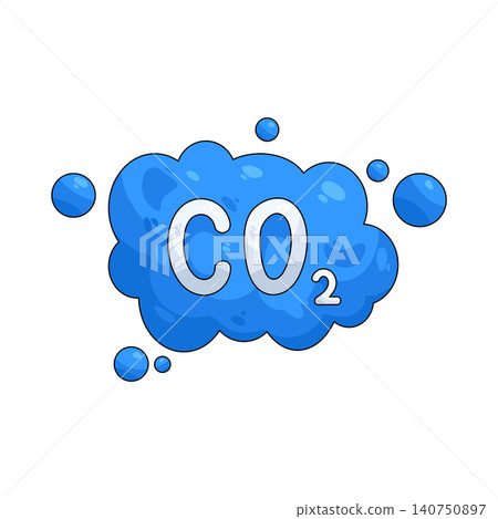 Illustration of carbon dioxide 140750897