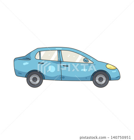 Illustration of blue sedan car Illustration of blue sedan car 140750951
