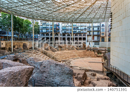 Archaeological ruins museum Roman theater of Caesaraugusta in Za Archaeological ruins museum Roman theater of Caesaraugusta in Za 140751391