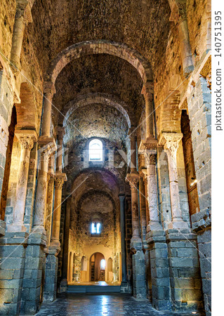 Interior of the antique monastery Sant Pedro de Rodes in Emporda Interior of the antique monastery Sant Pedro de Rodes in Emporda 140751395
