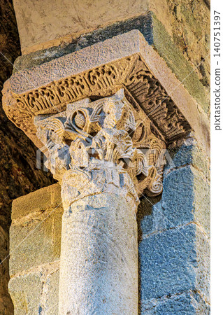 Interior of the antique monastery Sant Pedro de Rodes in Emporda 140751397