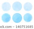 Simple watercolor blue background material, refreshing circular material set 140751685