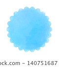 Simple watercolor blue background material, refreshing circular material 140751687