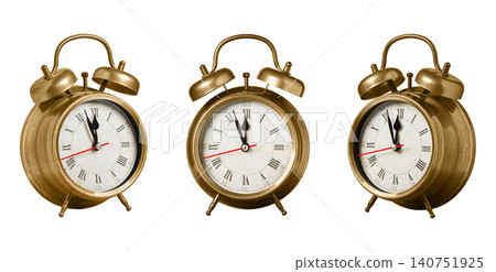 set collection retro clock, watch, pointer clock, Yellow color alarm clock on isolated white background set collection retro clock, watch, pointer clock, Yellow color alarm clock on isolated white background 140751925