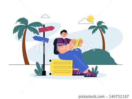 Solo Travel Vector Illustration Featuring Independent Journey, Adventure Tourism, Backpacking Experience, Travel Exploration, and Vacation Lifestyle Solo Travel Vector Illustration Featuring Independent Journey, Adventure Tourism, Backpacking Experience, Travel Exploration, and Vacation Lifestyle 140752197