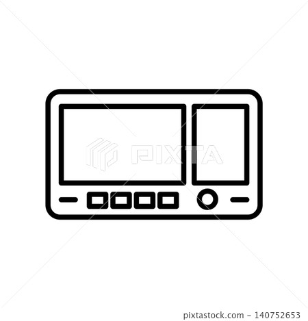 Camera field monitor screen line icon for video recording and film production. Camera field monitor screen line icon for video recording and film production. 140752653