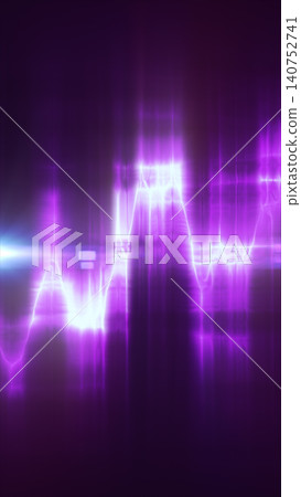Abstract purple glowing waveform with neon light pulses, suggesting digital audio, signal visualization, frequency, and futuristic technology. Abstract purple glowing waveform with neon light pulses, suggesting digital audio, signal visualization, frequency, and futuristic technology. 140752741