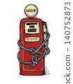 Pop Art Retro Gasoline prices. Gas and oil supplies are unaffordable for everyone. Raw materials shortages for businesses. 140752873