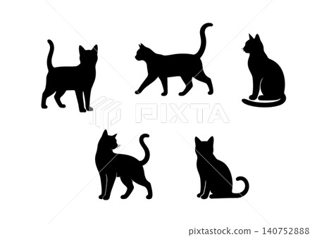 Cat silhouette illustration, simple cat illustration, animal material 140752888