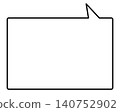 A simple, horizontally elongated, rectangular speech bubble with the nozzle on the top. 140752902