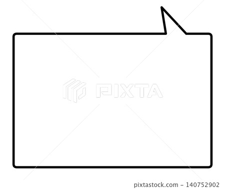 A simple, horizontally elongated, rectangular speech bubble with the nozzle on the top. A simple, horizontally elongated, rectangular speech bubble with the nozzle on the top. 140752902