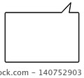 A simple, horizontally elongated, rectangular speech bubble with the nozzle on the top. 140752903