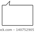 A simple, horizontally elongated, rectangular speech bubble with the nozzle on the top. 140752905