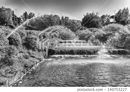 Scenic fountain in the EUR district of Rome, Italy Scenic fountain in the EUR district of Rome, Italy 140753227