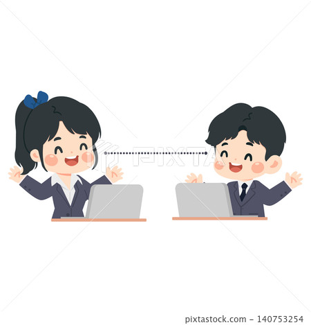 Business People Working on Laptops Remotely Business People Working on Laptops Remotely 140753254