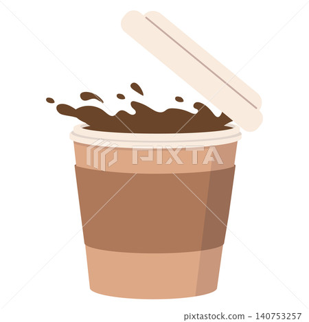 Fresh Coffee Splashing From Coffee Cup Fresh Coffee Splashing From Coffee Cup 140753257