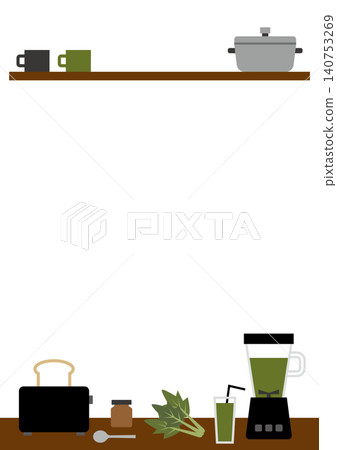 Flat design background material depicting a life with breakfast. Flat design background material depicting a life with breakfast. 140753269